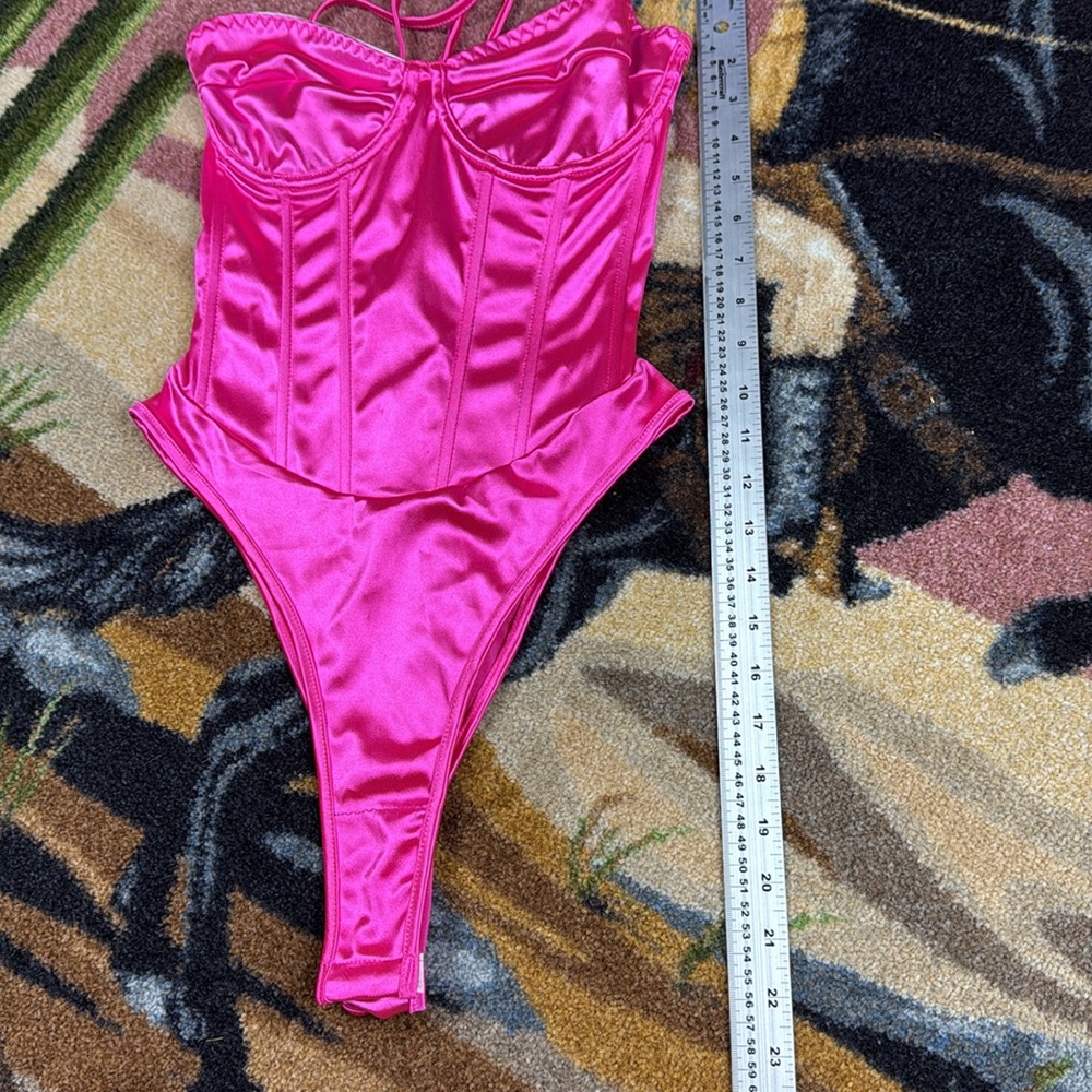 PINK SATIN BODYSUIT - Picture 11 of 14